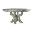 thumbnail image 3 of Bowery Hill Wood Vintage Bone White Dining Table Round Pedestal 60" Unassembled, 3 of 3
