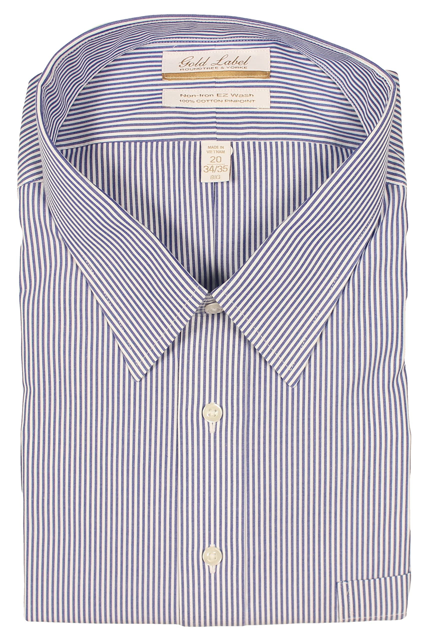 Gold Label Men's Big and Tall Point Collar Dress Shirt Long Sleeve with