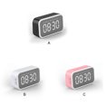 thumbnail image 3 of Cateissary Reloj despertador digital LED electrónico Reloj de escritorio Pantalla de espejo HD Altavoz Pantalla de temperatura Altavoces de audio Decoración del hogar Rosado, 3 of 6