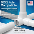thumbnail image 5 of FORMUFIT 1-1/4" 5-Way Cross Furniture Grade PVC Pipe Fittings, (1-5/8" Actual Socket ID), White, 4-Pack, 5 of 9
