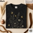 thumbnail image 2 of Firefly and Wildflower Graphic T-Shirt, Cottagecore Lightning Bug Tee, Botanical Garden Nature Lover Shirt, Boho Floral Gift for Women, 2 of 7