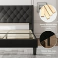 thumbnail image 6 of Feonase King Size Bed Frame with Upholstered Wingback Headboard,Button Tufted Platform Bed and Heavy Duty Wooden Slats Support,Easy Assembly, Noise-Free,No Box Spring Needed, Black, 6 of 7