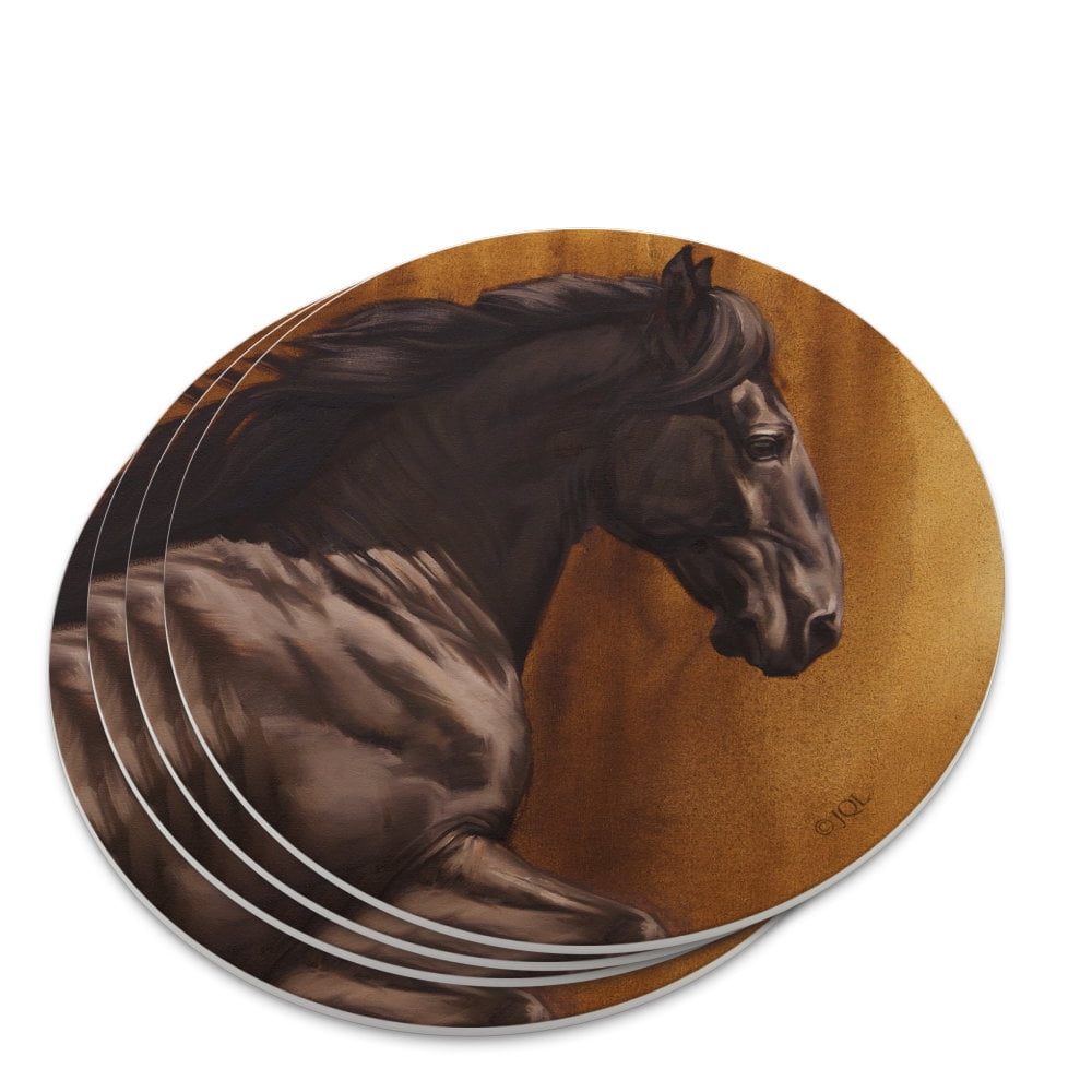 Black Horse Racing Novelty Coaster Set