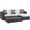 thumbnail image 2 of Modway Convene 3 Piece Outdoor Patio Sofa Set in Espresso White, 2 of 6