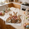 thumbnail image 5 of Euaioeiu Easter Bunny Apron for Women Adults Kitchen Cooking Baking Holiday Party Decorative Protective Smock with Rabbit Egg Prints Spring Festival Dinner Decor, 5 of 6