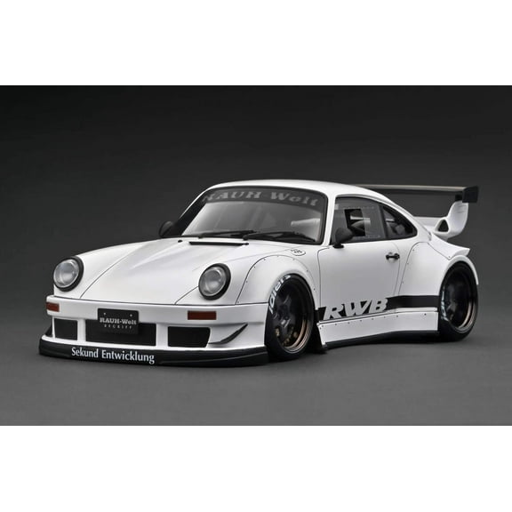 Ignition-Model Porsche 911 RWB 930 Matte White w/ Work S1 Wheels 1:18