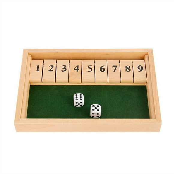LEEYNEER Shut The Box Game - Fun Table Math Game For Adults & Kids Sequences Board Game Dice Game 2 Player Board Game for Game Night Travel Classroom Home Party