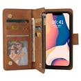thumbnail image 3 of Dteck Wallet Case for Samsung Galaxy A14 5G, Premium PU Leather Zipper Flip Folio Wallet with Wrist Strap Magnetic Closure Built-in Kickstand Protective Case,Brown, 3 of 5