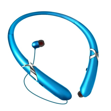Samson Stereo Mic Bluetooth Headphones Waterproof Wireless Flexible Neckband Headset Stereo Noise Reduction Earbuds w/ Mic for iPhone Samsung iPad ()