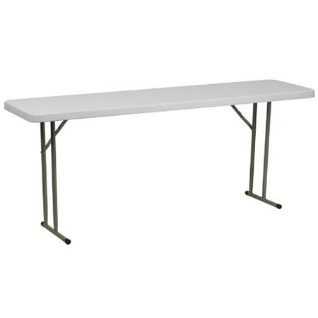 White Round Tables For Sale Flash Furniture RB-1872-GG 18-Inch Width by 72-Inch Length Granite Plastic Folding Training Table, Gray/White ()