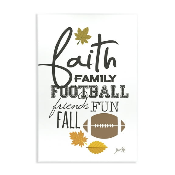 Stupell Industries Faith Family Football Sports Painting Unframed Art Print Wall Art, 10 x 15