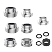 7-Piece Faucet Adapter Kit, Mohdy Brass Material, Includes Male and Female Faucet Adapters, Easy to Install, Used to Connect Garden Hoses and Standard Hoses Connected Via Splitter