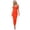 Z-Orange215, variant on JIAYUE Women's Summer Dresses Spaghetti Strap Fashion Pure Color Square Neck Sleeveless Midi Bodycon Nightclub Dress Partywear