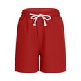 thumbnail image 4 of Boys Cotton Linen Shorts Elastic Waist Athletic Training Shorts with Liner Kids Summer Active Shorts with Pockets, 4 of 6
