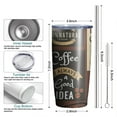 thumbnail image 6 of 20oz Tumbler with Lid and Straw Stainless Coffee Brown Steel Vacuum Insulated Water Coffee Tumbler Cup, Double Wall Vacuum Insulated Travel Mug Reusable Tumblers for Ice Drinks, Hot Beverage, 6 of 7