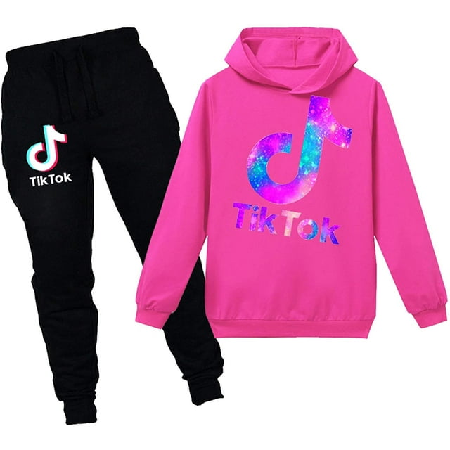 Tik Tok Pullover Hoodie Set Casual novedad sudadera 2 piezas moda Tik Tok ropa para niñas niños