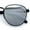 Black - Silver Mirror, variant on Boho Normcore Windsor Metal Rim Rectangular Round Hipster Sunglasses Black - Silver Mirror