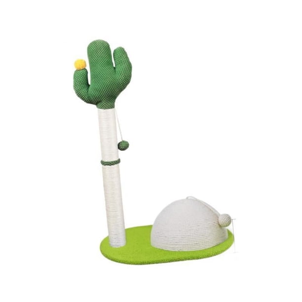 Rascador para gatos con cuerda de sisal de 34 pulgadas, para decoración de árboles, juguete para gatos con bola colgante