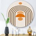 thumbnail image 2 of Designart 'Abstract Rainbow Moon and Sun In Earth Tones IV' Modern Circle Metal Wall Art 23x23 - Disc of 23, 2 of 5