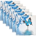 thumbnail image 6 of GZHJMY Blue Grass and Butterfly Napkins Table Decorations Napkin Set for Gift Giving, Dining, Parties 20 x 20in, 6 of 7