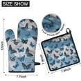 thumbnail image 6 of Blue Butterfly Cloud Pattern Kitchen Oven Mitt and Pot Holder Sets 4 Pcs for Baking, Cooking and Grilling, Heat Resistant Up To 392 °F, 6 of 7