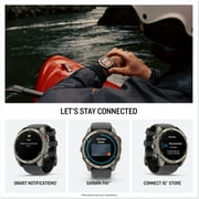 Garmin Fenix 8 Pro، شاشة AMOLED مقاس 51 مم، تقنية inReach، ساعة ذكية GPS متعددة الرياضات متصلة بشكل ممتاز، ياقوت تيتانيوم مع شريط جرافيت/سيليكون أسود