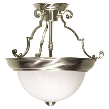 Brushed Nickel Short Ceiling Light - Nuvo Lighting 76/433 Ceiling Fixtures Indoor Lighting Semi-Flush ;Brushed Nickel