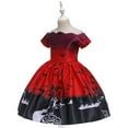 thumbnail image 4 of Déguisement d'Halloween Fille Robe et Chapeau de Sorcière Ensembles de Tenue de Cosplay (Rouge,140cm), 4 of 6