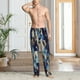 thumbnail image 2 of Fotbe Abstract Blue Squares Pantalones de Pijama para Hombre, Pantalones de Dormir, Pantalones de Casa con Cintura Ajustable y Bolsillos-XX-Large, 2 of 6