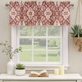 thumbnail image 3 of Red Boho Valances for Windows, Decorative Rod Pocket Window Valance Curtains, Country Vintage Aesthetic Ethnic Aesthetics Short Curtain Drapes for Kitchen/Living Room, 2 Panels, 54" W x 18" L, 3 of 8