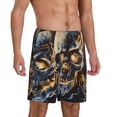 thumbnail image 6 of Mens Pajama Shorts, Fiery Skull Trio Sleep Shorts Men Pajama Bottoms Lounge PJ Shorts with Pockets, 6 of 6