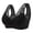 Black, variant on Crunowin Women's Plus Size Bra, Soft Comfort Wireless Push Up Front Zip Graceful Printed Everyday Underwear Pink XXXXXXL 52/120