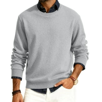 NAUTICA Men's Classic Fit V-Neck Sweater - Soft Lightweight Jersey Knit, Grey Heather, Pullover Style