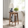 thumbnail image 2 of VASAGLE MAEZO Collection - Set of 2 Side Tables, 2-Tier Small Round End Tables, Nightstands with Tapered Legs, Curved Transitions, for Small Spaces, Living Room, Bedroom, Honey Brown, 2 of 7