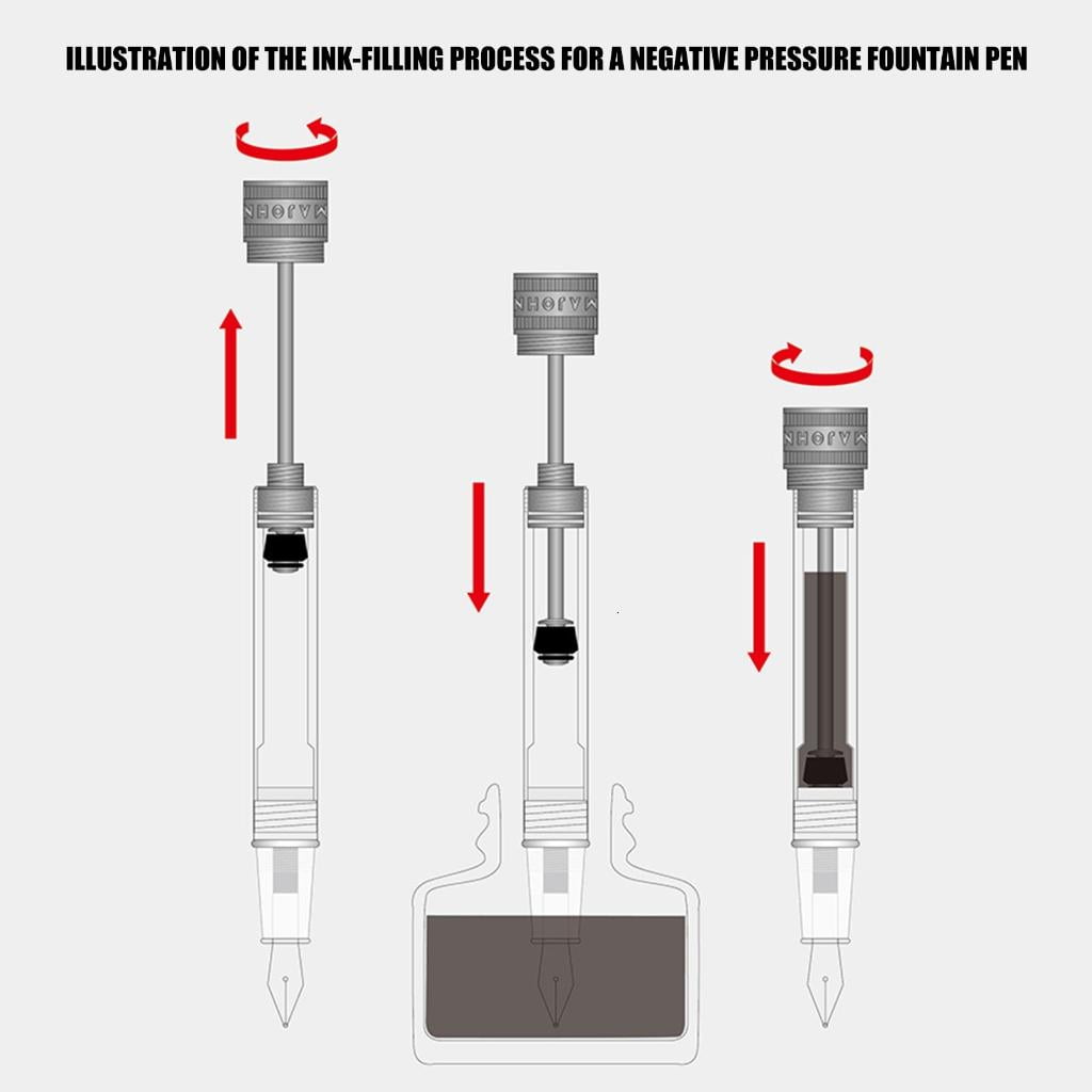 Giaone Clear Body Fountain Pen Vacuum Ink Filling Systems Designs with Nib Choices