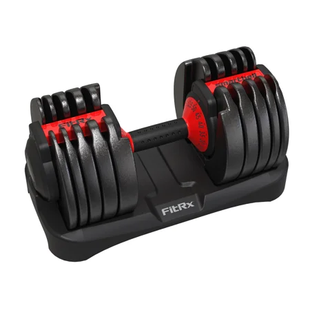 FitRxdes SmartBell, Quick Select Adjustable Dumbbell, 5-52.5 Lb.