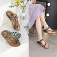 thumbnail image 5 of Juebong Sandals clearance Flat Sandals for Women Dressy Summer Cute Gladiator Slip on Sandal Comfortable Orthopedic T-strap Sandals Ladies Casual Ankle Elastic Bohemian Beach Shoes, 5 of 5