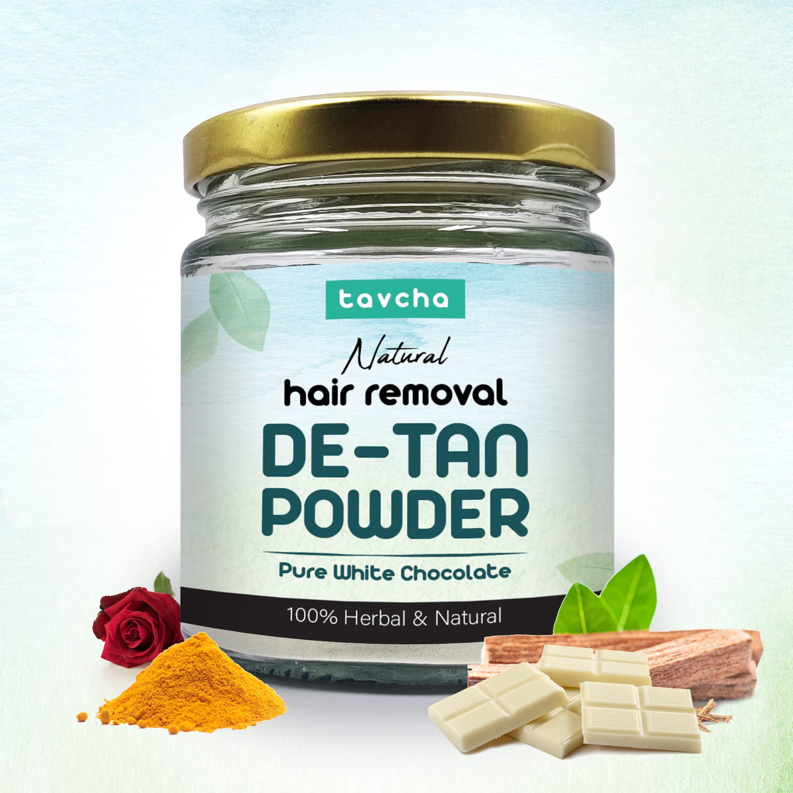 Natural Hair Removal DE TAN Powder Pure White Chocolate 100% Natural &  Herbal… 