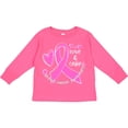 thumbnail image 3 of Inktastic Love, Care, Cure Breast Cancer Awareness Pink Ribbon Boys or Girls Long Sleeve Toddler T-Shirt, 3 of 5