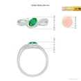 thumbnail image 4 of ANGARA Natural Oval Emerald Twisted Ribbon Ring with Diamond in Sterling Silver for Women (Size-6x4mm) | May Birthstone, Birthday, Anniversary, Jewelry Gift for Women | Natural Emerald Ring, 4 of 9