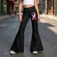 thumbnail image 2 of XINXIAOO Girls Flare School Uniform Pants Elastic Waist School Trousers Comfort Back to School Clothes for Girls Size 7-8 Years, 2 of 5