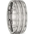 thumbnail image 4 of Stainless Steel Polished And Hammered 8mm Grooved Band (Size 8.5) Made In China sr529-8.5, 4 of 5