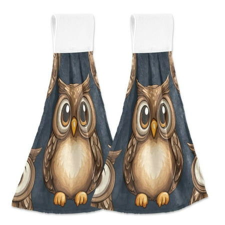 

2 Bathroom Towels Kitchen Towels 18.2x14In Velcro Hand Wipes Dish Cloths & Dish Towels Washroom Towels Face Towel Hand Wipes Cartoon Owl