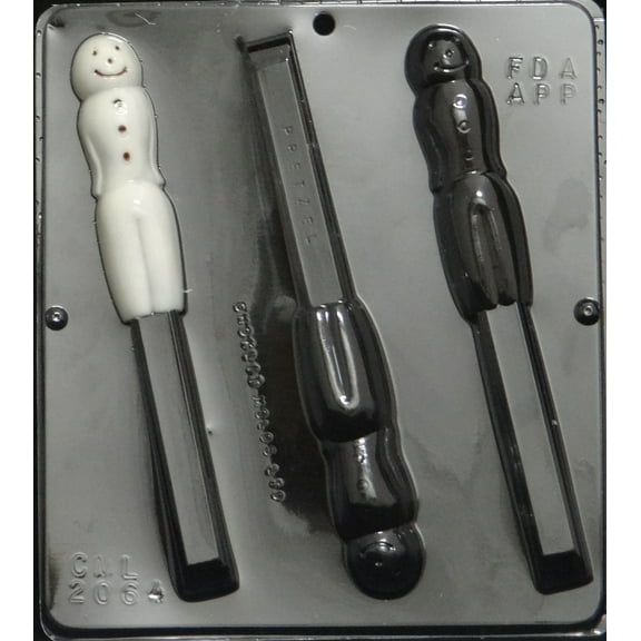 2064 Mr. Snowman Pretzel Pop Lollipop Chocolate Candy Mold