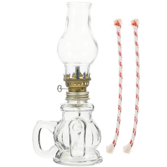 1 Set Vintage Oil Lamp Glass Kerosene Oil Lamp for Home Emergency Lighting No Oil