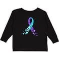 thumbnail image 3 of Inktastic Suicide Prevention Ribbon with Blue and Purple Hearts Boys or Girls Long Sleeve Toddler T-Shirt, 3 of 5