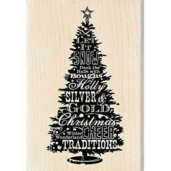 Inkadinkado Holiday Tree Wordplay Wood Stamp