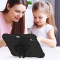 thumbnail image 6 of Case for iPad Mini 7 A17 Pro 2024/Mini 6 2021 8.3 inch 7th/6th Gen with Butterfly Stand, Heavy Duty Rugged Protective Cover with Pencil Holder Shoulder Strap for Kids Girls, Black, 6 of 7