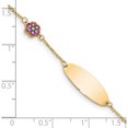 thumbnail image 3 of 14K Yellow Gold Children's Enamel Flower With .5In Ext. Id Bracelet (5.5 X 6.96) Made In Turkey bid105-5.5, 3 of 5