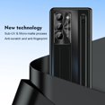 thumbnail image 3 of Dteck for Samsung Galaxy Fold 5 Case with S Pen & Pen Holder, Tempered Glass Screen Protector Hinge Protection PC Case Shockproof Stand Luxury Cover for Galaxy Z Fold 5,Black, 3 of 8